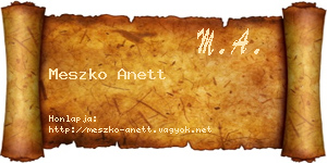 Meszko Anett névjegykártya